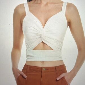 SOLID TWIST FRONT CUT OUT TANK TOP